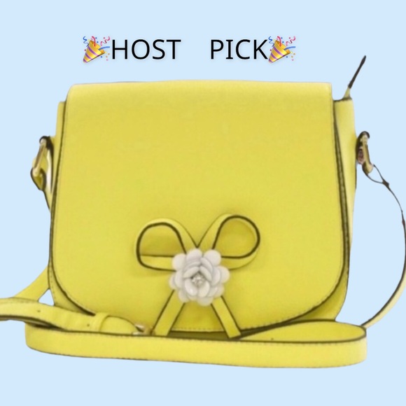 Handbags - Yellow Custard Bow Crossbody Bag Purse